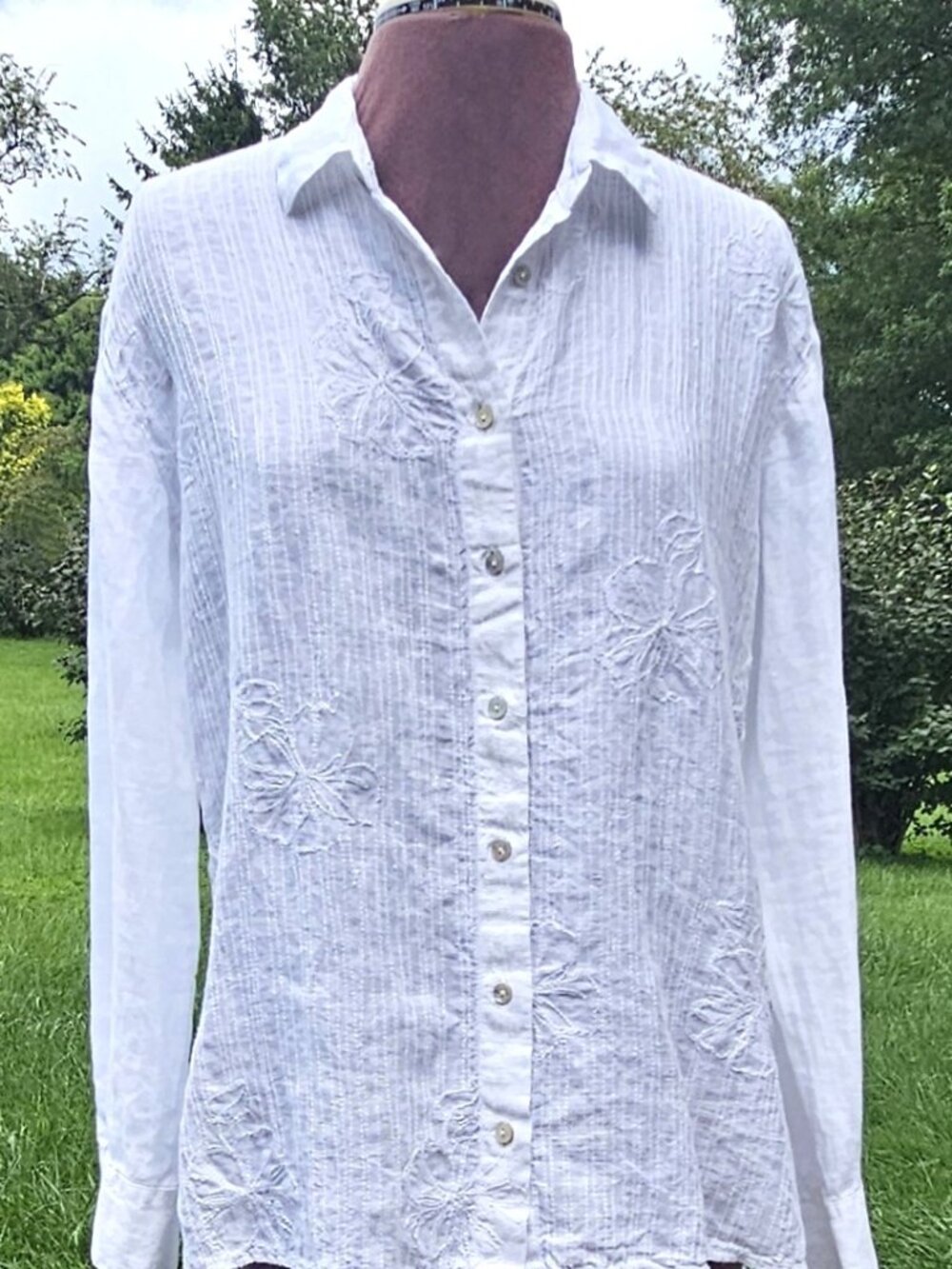 120% Lino linen white button down lightweight ladies shirt Euro38/USM NEW